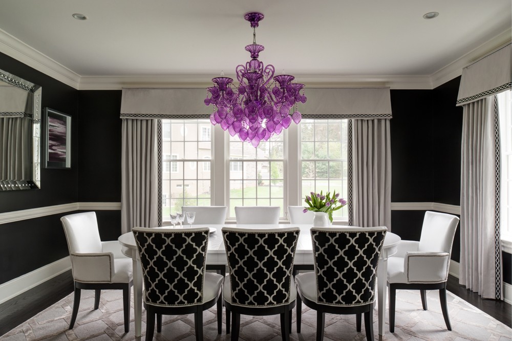 Modern Black and White Dining Room